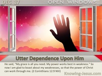 Utter Dependence Upon Him